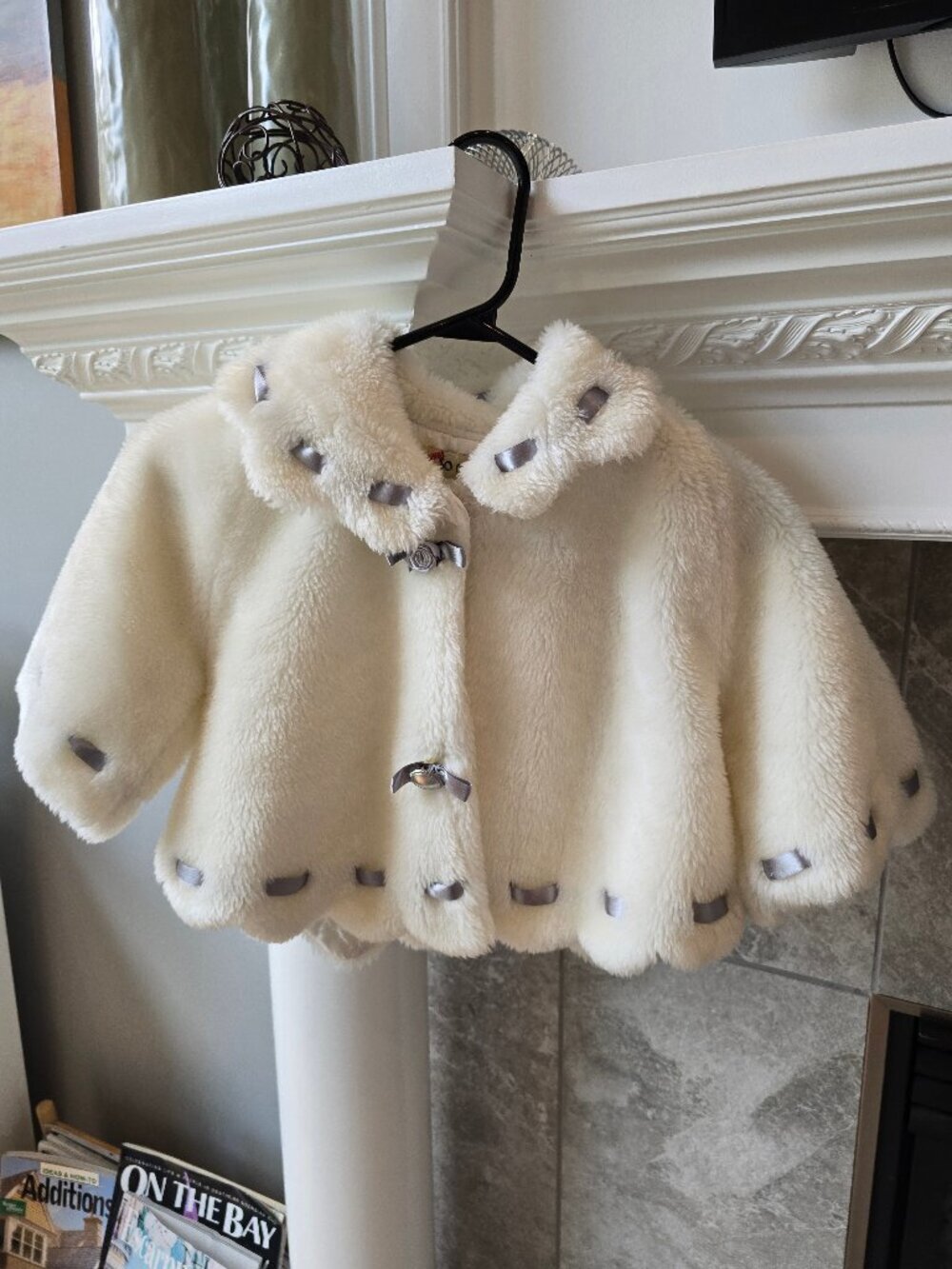 So Cute; kids clothing white coat size small